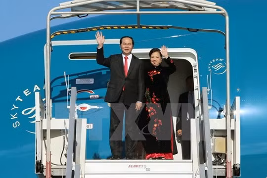 Chủ tịch nước Trần Đại Quang và Phu nhân. Ảnh: TTXVN 