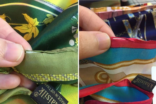 Vụ khăn lụa Trung Quốc bị thay mác đổi tên tại cửa hàng số 113 Khaisilk tại Hà Nội