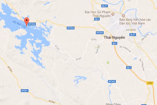 Nếu xảy ra sự cố vỡ đập chính Hồ Núi Cốc hậu quả sẽ khôn lường - Ảnh: Google Map