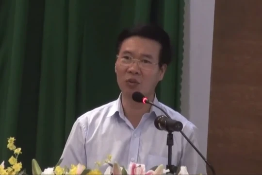 Trưởng ban Tuyên giáo trung ương Võ Văn Thưởng tiếp xúc cử tri huyện Nhơn Trạch, tỉnh Đồng Nai sáng 26-6 