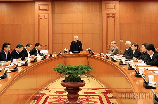 Quang cảnh buổi họp Thường trực Ban chỉ đạo Trung ương về phòng, chống tham nhũng ngày 25/11 - Ảnh: Nội chính