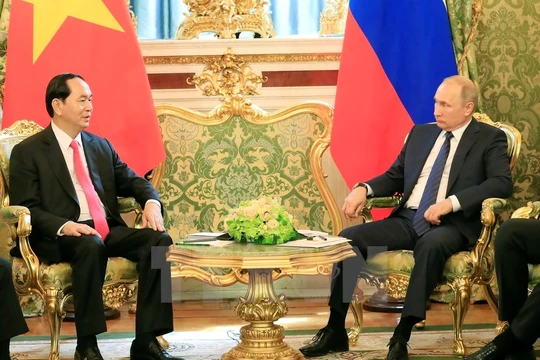 Chủ tịch nước Trần Đại Quang và Tổng thống Liên bang Nga Vladimir Putin - Ảnh:TTXVN