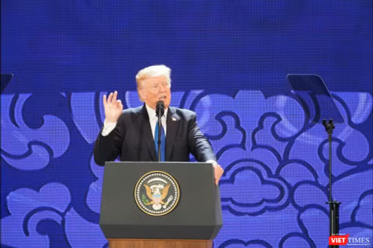 Tổng thống Mỹ Donal Trump phát biểu tại Hội nghị.