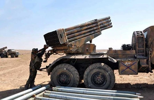 Pháo phản lực Grad của quân đội Syria ở tỉnh Daraa