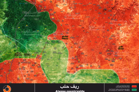 Bản đồ tình hình chiến sự Aleppo, Vệ binh Cộng hòa giải phóng thêm một thị trấn mới - ảnh Muraselon