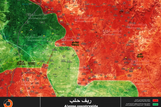 Bản đồ tình hình chiến sự Aleppo, Vệ binh Cộng hòa giải phóng thêm một thị trấn mới - ảnh Muraselon