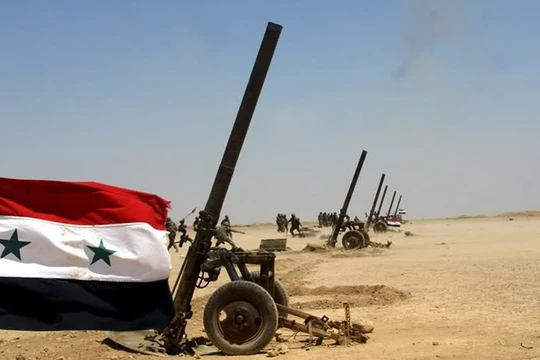 Trận địa súng cối 240 mm của quân đội Syria