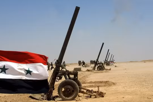 Trận địa súng cối 240 mm của quân đội Syria