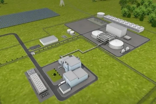 Mô hình 3D nhà máy điện hạt nhân Natrium. Ảnh CNBC.