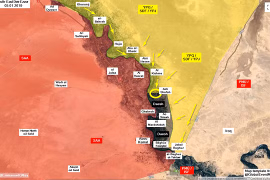 Lực lượng Dân chủ Syria tiến công đánh chiếm căn cứ địa, thị trấn al-Shafah trên thung lũng Deir Ezzor. Ảnh minh họa: Masdar News.