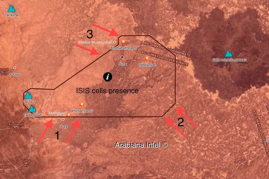 Các mũi tiến công vào khu vực phía đông nam Suwayda. Ảnh minh họa Sputh Front