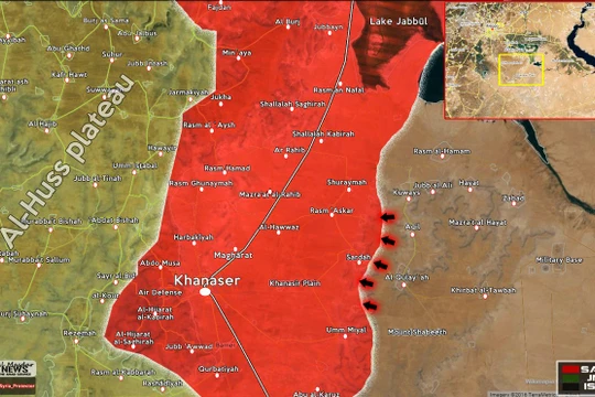Bản đồ chiến sự khu vực chiến trường Khanasser - Aleppo