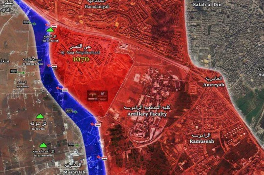 Bản đồ chiến sự thành phố Aleppo cuối ngày 01.07.2016