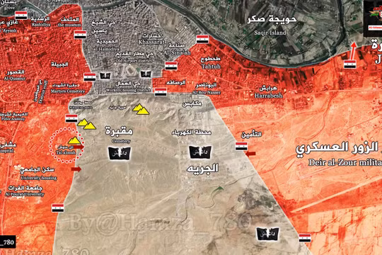 Bản đồ chiến sự chiến trường Deir Ezzor tính đến ngày 21,.02.2017
