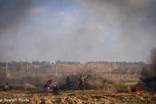 Cuộc biểu tình bị đàn áp của người dân Palestine trên dải Gaza - ảnh minh họa Masdar News