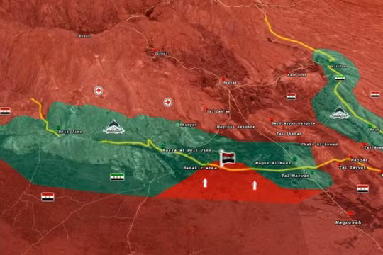 Bản đồ trận tiến công cuối cùng vào thung lũng Beit Jinn - ảnh South Front