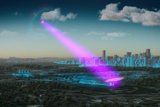 Năng lượng điện mặt trời từ không gian truyền xuống Trái Đất. Ảnh AirBus