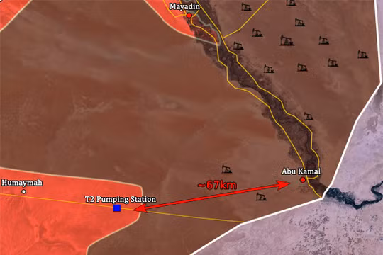 Căn cứ quân sự T-2 cách cứ điểm cuối cùng của IS hơn 60 km - ảnh South Front