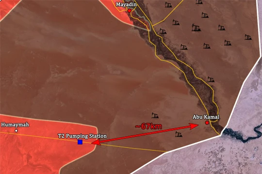 Căn cứ quân sự T-2 cách cứ điểm cuối cùng của IS hơn 60 km - ảnh South Front