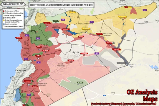 Tình hinh phân bổ lực lượng tính đến ngày 26.10.2017 - bản đồ OZ Analisis