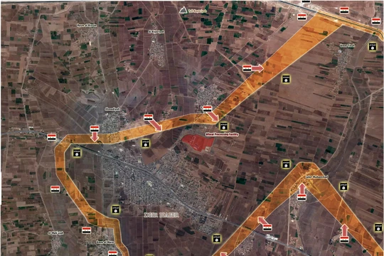 Bản đồ chiến sự khu vực phía đông Aleppo