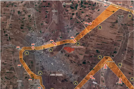 Bản đồ chiến sự khu vực phía đông Aleppo