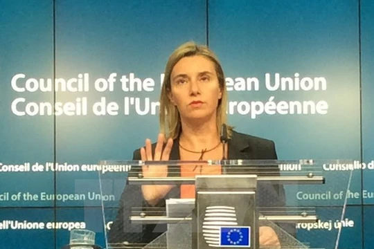 Quan chức phụ trách chính sách an ninh và đối ngoại của EU, bà Federica Mogherini. (Nguồn: AFP/TTXVN)