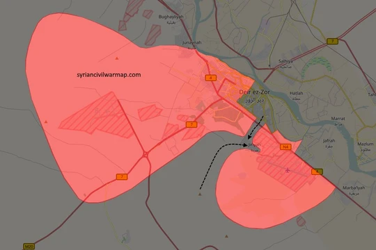 Khu vực phòng thủ chiến trường Deir eZZor bị chia cắt thành 2 theo Amaq của IS