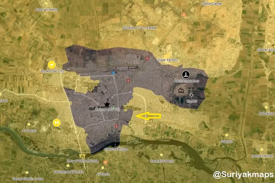 Bản đồ chiến sự thành phố Raqqa tính đến ngày 30.07.2017