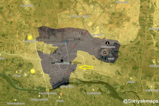 Bản đồ chiến sự thành phố Raqqa tính đến ngày 30.07.2017