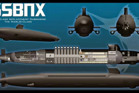 Tàu ngầm nguyên tử thế hệ mới của hải quân Mỹ SSBN-X Future Follow-on Submarine) ảnh minh họa General Dynamics