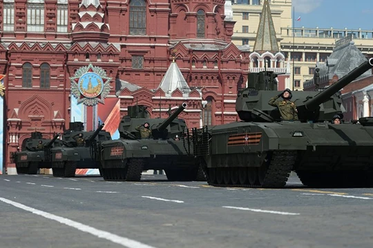 Phần diễu binh của đội hình xe tăng Armata