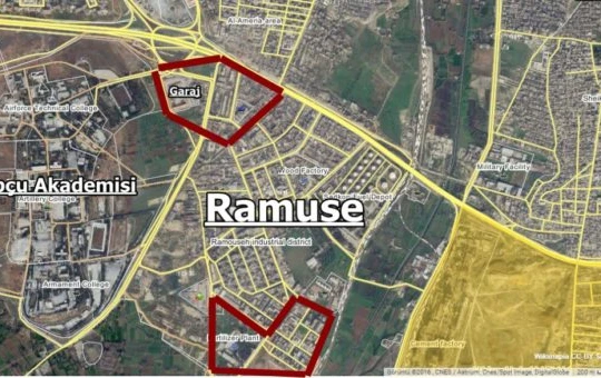 Các khu vực quân đội Syria tấn công trên quân Ramousah