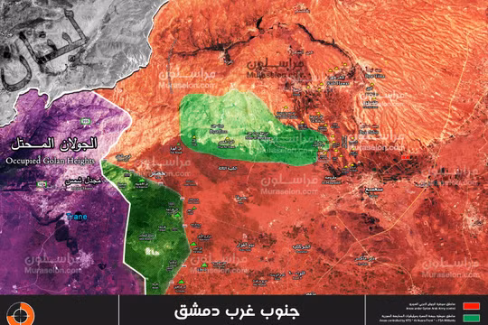 Bản độ chiến sự vùng Beit Jinn, gần cao nguyên Golan, ảnh Muraselon