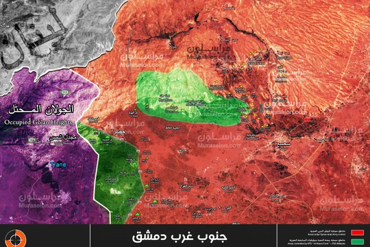 Bản độ chiến sự vùng Beit Jinn, gần cao nguyên Golan, ảnh Muraselon