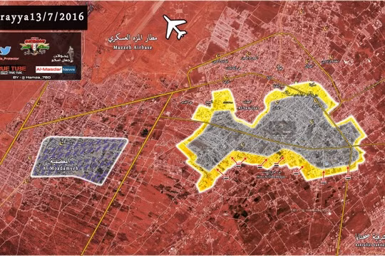 Bản đồ chiến sự thành phố vệ tinh Darayya