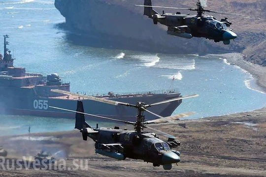 Hải quân Nga diễn tập chiến đấu. Ảnh minh họa Rusvesna