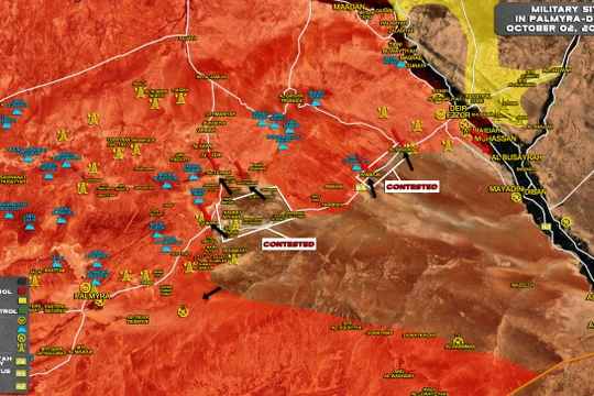 Toàn cảnh chiến trường Palmyra - Deir Ezzor tính đến ngày 02.10.2017 theo South Front