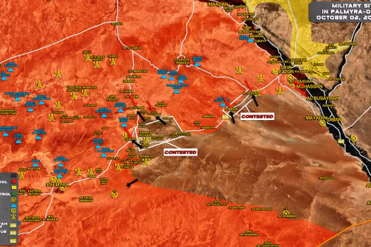 Toàn cảnh chiến trường Palmyra - Deir Ezzor tính đến ngày 02.10.2017 theo South Front