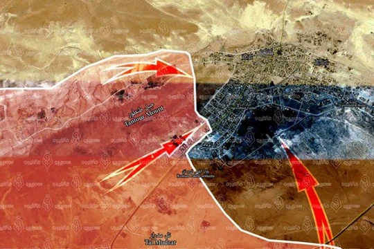 Các mũi tiến công chính của quân đội Syria đánh vào thị trấn Sukhnah