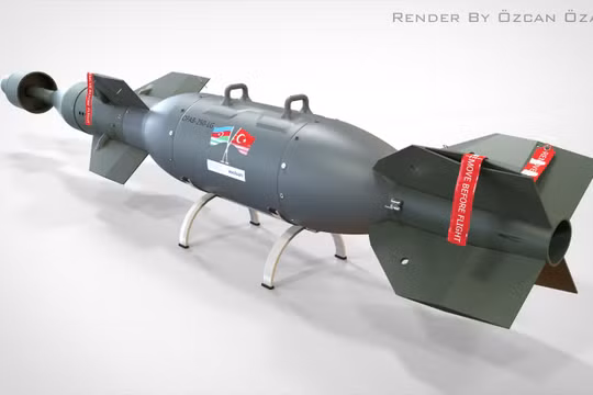 Bom QFAB-250 LG dẫn đường laser. Ảnh: Bộ Công nghiệp Quốc phòng Cộng hòa Azerbaijan.