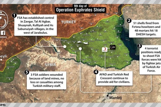 Sơ đồ chiến dịch can thiệp vào Syria của Thổ Nhĩ Kỳ