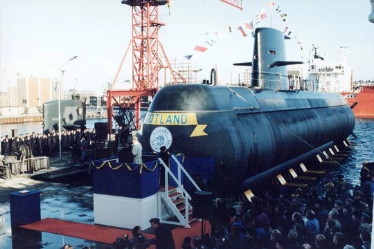 Một mẫu tàu ngầm lớp Kockums tại xưởng của công ty hàng không vũ trụ và quốc phòng Saab AB, Thụy Điển. Ảnh: WSJ