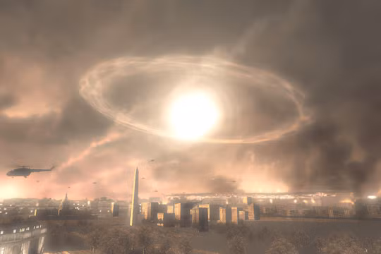 Mô phỏng một vụ nổ vũ khí hạt nhân điện từ trường, ảnh minh họa: The Washington Free Beacon.