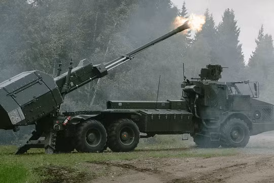 Pháo tự hành 155mm Archer ACS. Ảnh Militayry Ukraine.