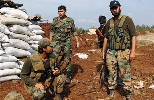 Các binh sĩ Syria sau trận chiến giành Sheikh Miskeen