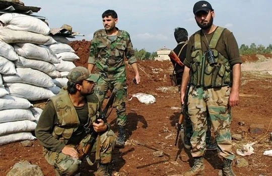 Các binh sĩ Syria sau trận chiến giành Sheikh Miskeen
