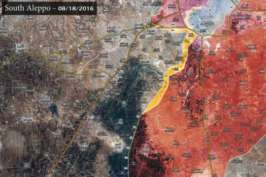 Bản đồ tình hình chiến sự Aleppo ngày 18 - 19.08.2016