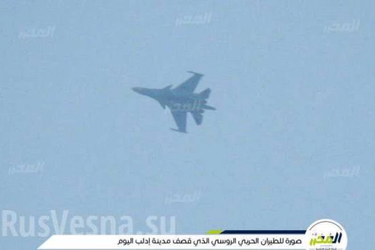 Máy bay nem bom Su-34 sử dụng bom điều khiển độ chính xác cao ở Khmeimim. Ảnh: Rusvesna.