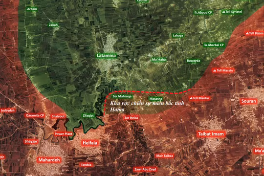 Khu vực chiến sự trong cuộc phản công trên miền bắc tỉnh Hama